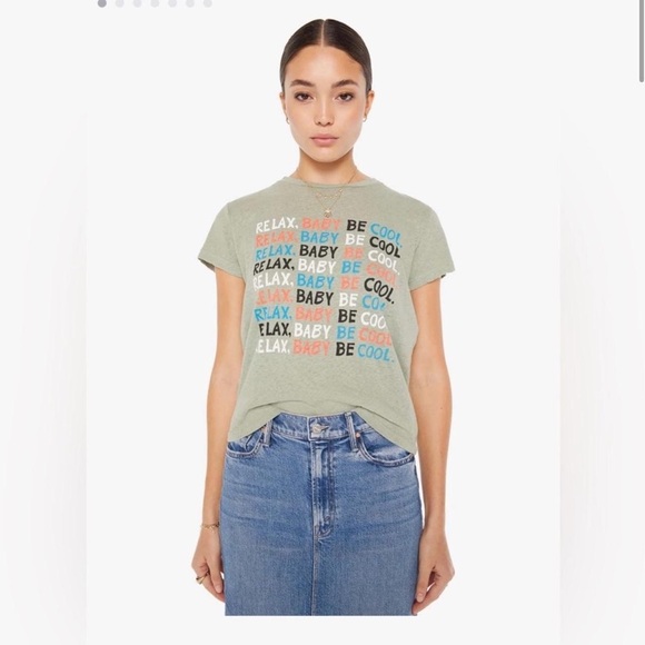 MOTHER Tops - Mother The Sinful Soft Slimfit Crewneck in Sage Green (Relax Baby Be Cool) - XL